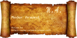 Meder Armand névjegykártya